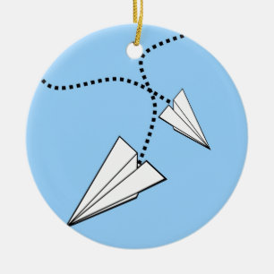Ornement En Céramique Deux avions de papier
