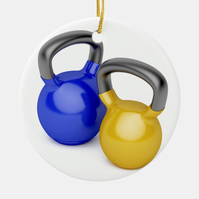 Ornement En Céramique Deux kettlebells (Devant)