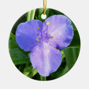 Ornement En Céramique Dewy Trillium Fleur sauvage de printemps
