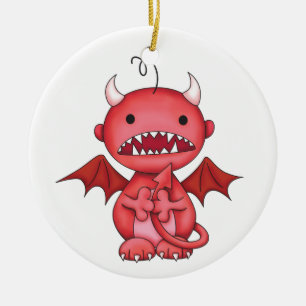 Ornement En Céramique diable mignon de garçon
