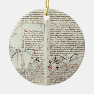 Ornement En Céramique Diagrammes des mesures et du texte (vélin)