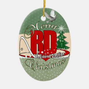 ORNEMENT EN CÉRAMIQUE DIÉTÉTICIEN ENREGISTRÉ PAR RD DE NOËL