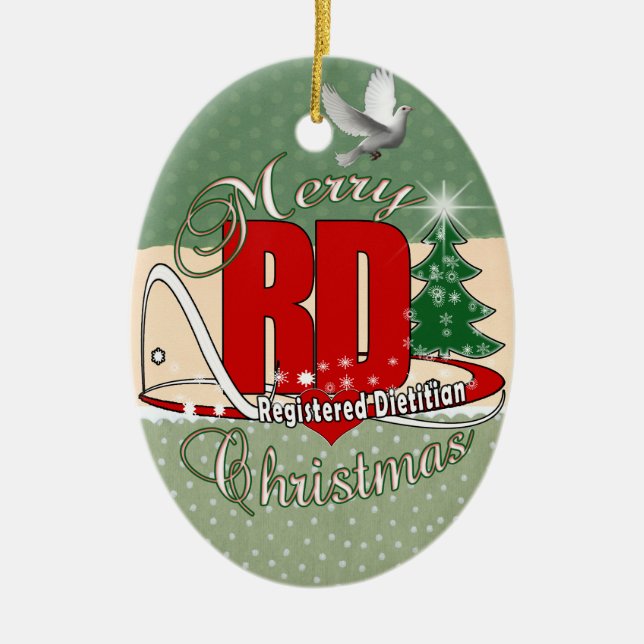 ORNEMENT EN CÉRAMIQUE DIÉTÉTICIEN ENREGISTRÉ PAR RD DE NOËL (Devant)