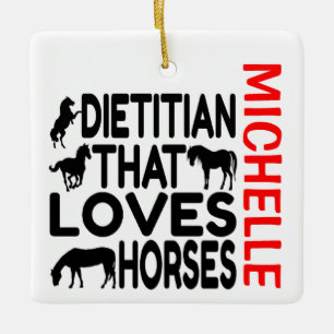 Ornement En Céramique Diététique Loves Horses CUSTOM