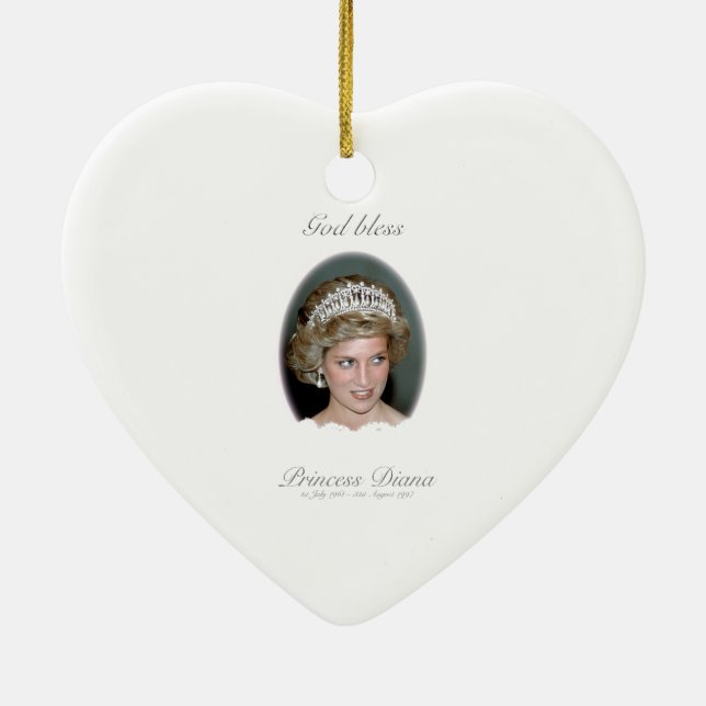 Ornement En Céramique Dieu Béni Princesse Diana (Dos)