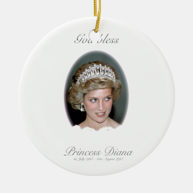 Ornement En Céramique Dieu bénissent princesse Diana (Devant)