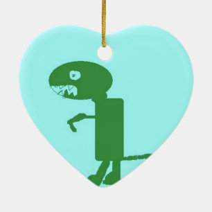 Ornement En Céramique Dinosaur Dino, Vert Bleu Digital Kids Art