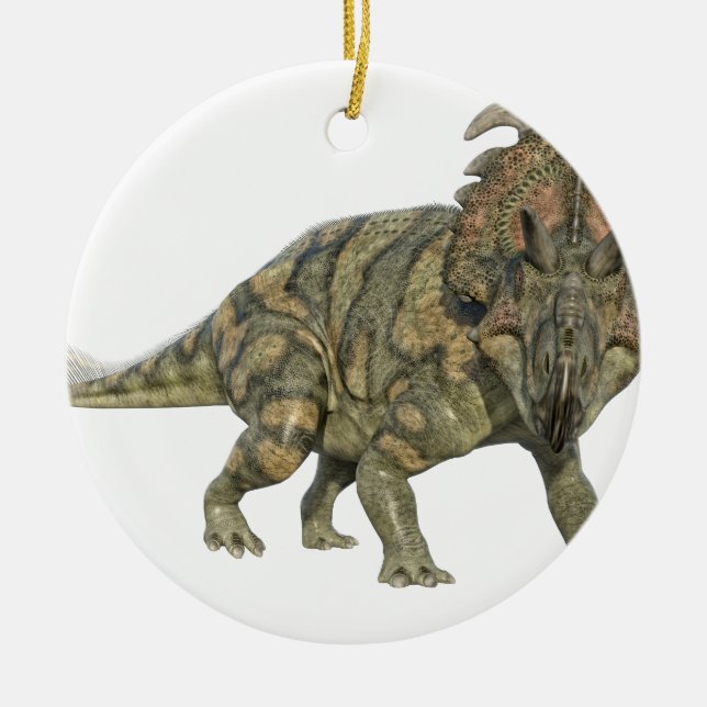 Ornement En Céramique Dinosaure d'Albertaceratops regardant à l'avant (Devant)