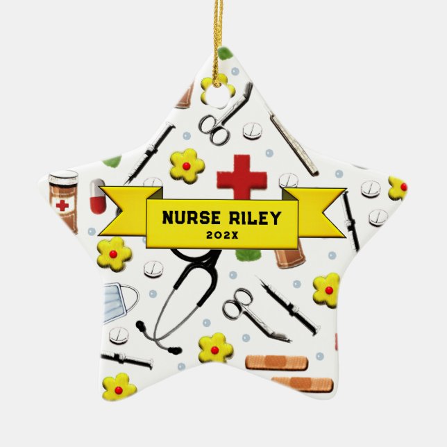 Ornement En Céramique Diplôme d'infirmière (Devant)