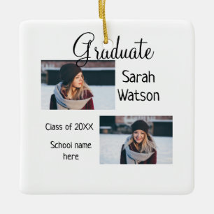 Ornement En Céramique diplôme photo simple classique ajouter classe anné