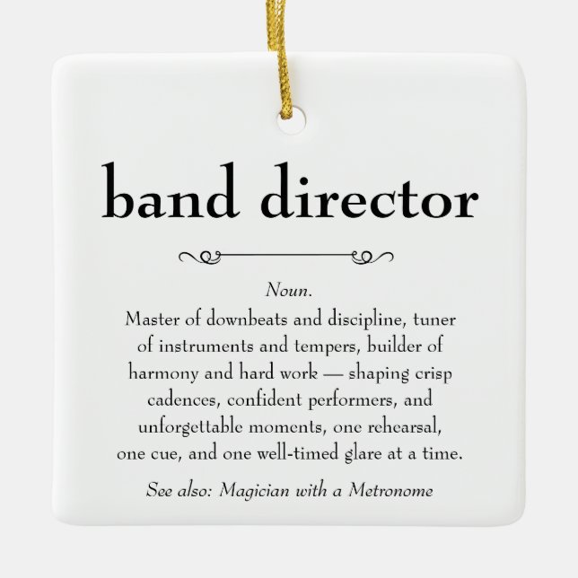 Ornement En Céramique Directeur de bande Définition Merci Cadeau (Devant)