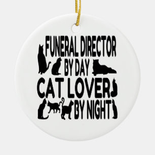 Ornement En Céramique Directeur des funérailles Amoureux de les chats