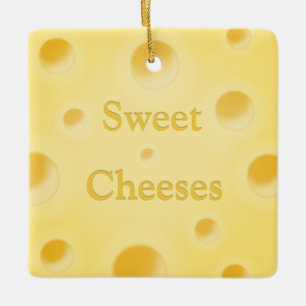 Ornement En Céramique "Dites Fromages" Tranche de Fromage Suisse Personn