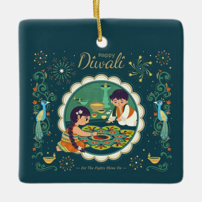 Ornement en céramique Diwali (Devant)