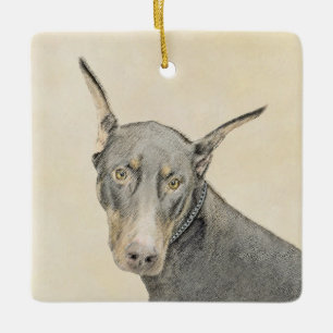 Ornement En Céramique Doberman Pinscher Peinture - Art Chien original