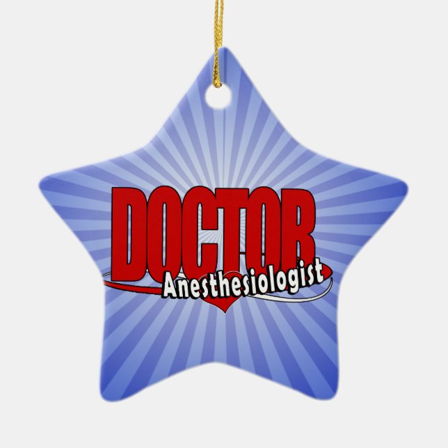 Ornement En Céramique DOCTEUR BIG RED LOGO d'anesthésiste (Devant)