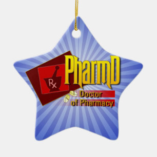 Ornement En Céramique Docteur de PharmD de LOGO de pharmacie