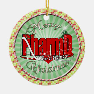 Ornement En Céramique Docteur de PharmD de NOËL de pharmacie