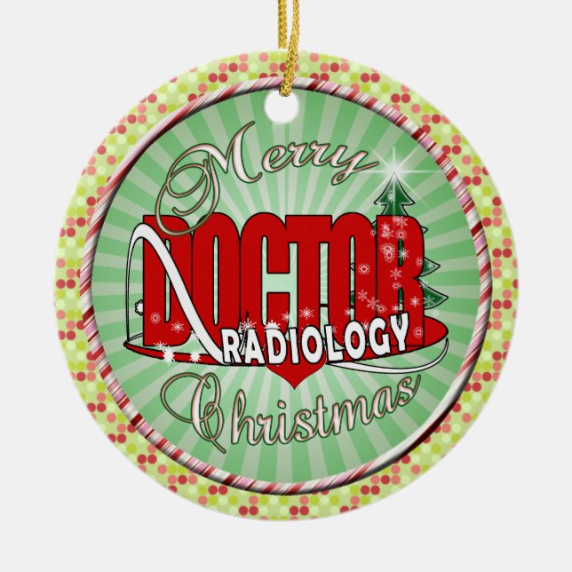 ORNEMENT EN CÉRAMIQUE DOCTEUR DE RADIOLOGIE DE NOËL (Devant)