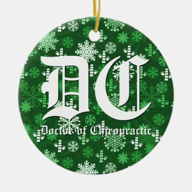 Ornement En Céramique Docteur d'ornement de Noël de chiropractie (Devant)