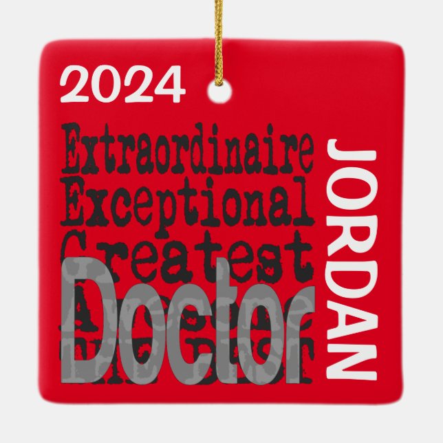 Ornement En Céramique Docteur Extraordinaire CUSTOM (Dos)