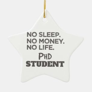 Ornement En Céramique Doctorat Cadeaux sans sommeil Pas d'argent Pas d'