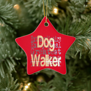 Ornement En Céramique Dog Walker Extraordinaire