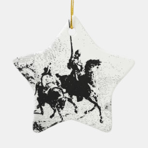 Ornement En Céramique Don don Quichotte et Sancho Panza