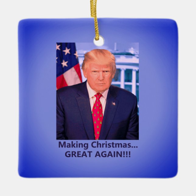 Ornement En Céramique Donald Trump redonne sa grandeur à Noël ! ! ! (Devant)