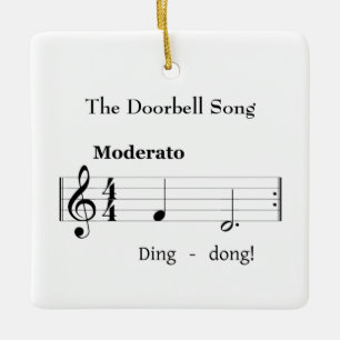 Ornement En Céramique Doorbell Song Chanson Score de musique humoristiqu