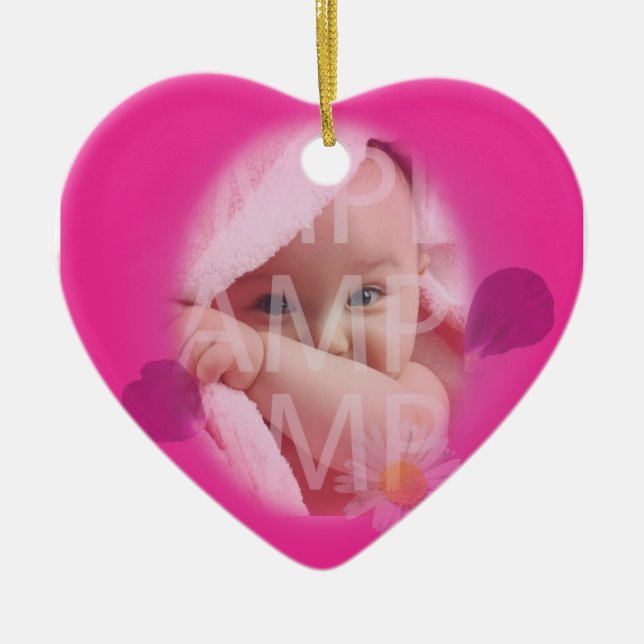 Ornement En Céramique Dossier de naissance du bébé (Devant)