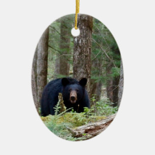 Ornement en céramique d'ours noir sauvage