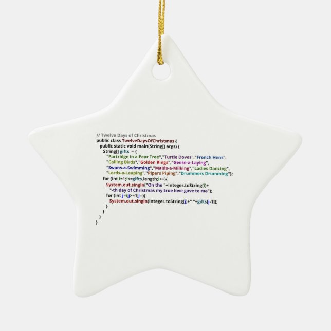 Ornement En Céramique Douze jours de Noël dans Java (Devant)