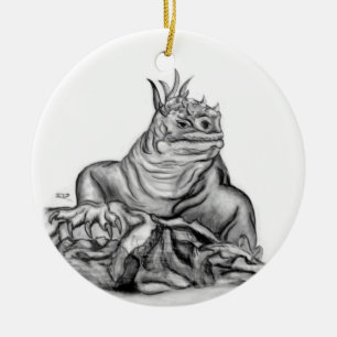 Ornement En Céramique Drache schwarz weiss Zeichnung