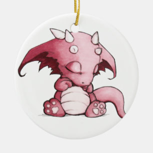 Ornement En Céramique dragon de bébé de sommeil