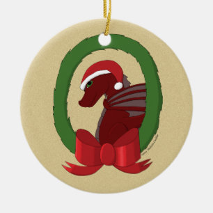 Ornement En Céramique Dragon de Père Noël