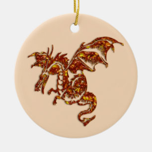 Ornement En Céramique Dragon flamboyant