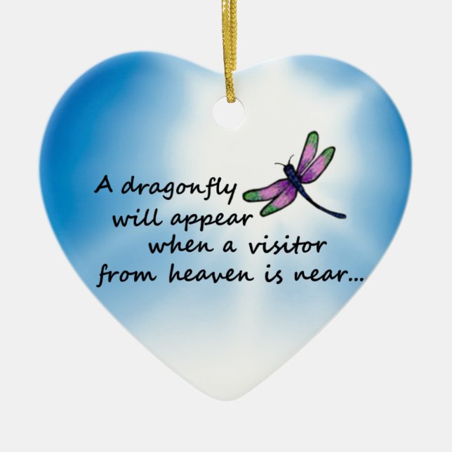Ornement En Céramique Dragonfly, Visiteur du ciel (Devant)