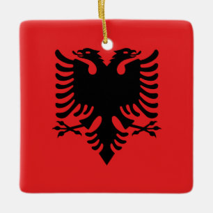 Ornement En Céramique Drapeau albanais
