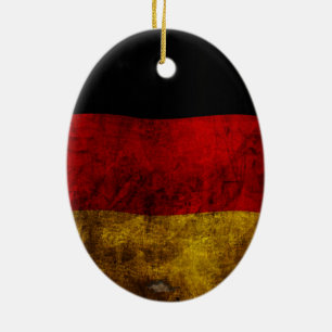 Ornement En Céramique Drapeau allemand - Vintage