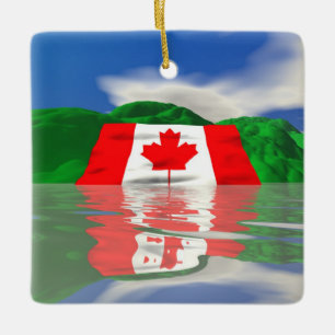 Ornement En Céramique Drapeau canadien Terre