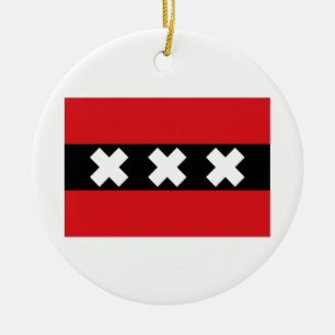 Ornement En Céramique Drapeau d'Amsterdam