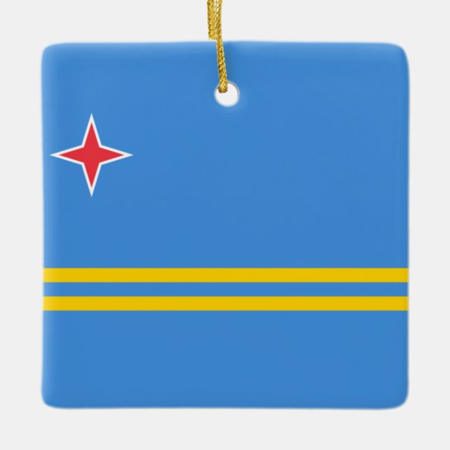 Ornement En Céramique Drapeau d'Aruba (Devant)
