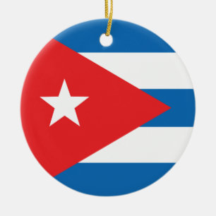 Ornement En Céramique Drapeau de Cuba
