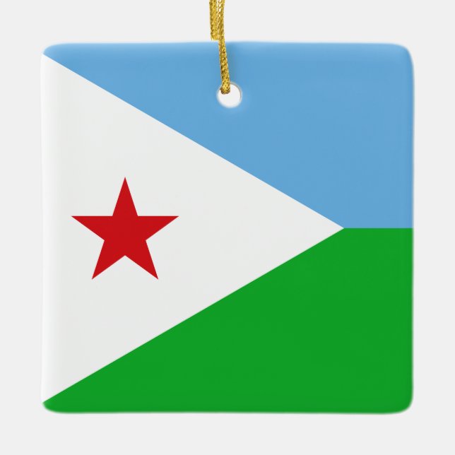 Ornement En Céramique Drapeau de Djibouti (Devant)