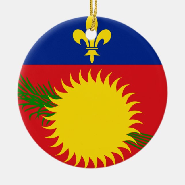 Ornement En Céramique Drapeau de Guadeloupe (Devant)