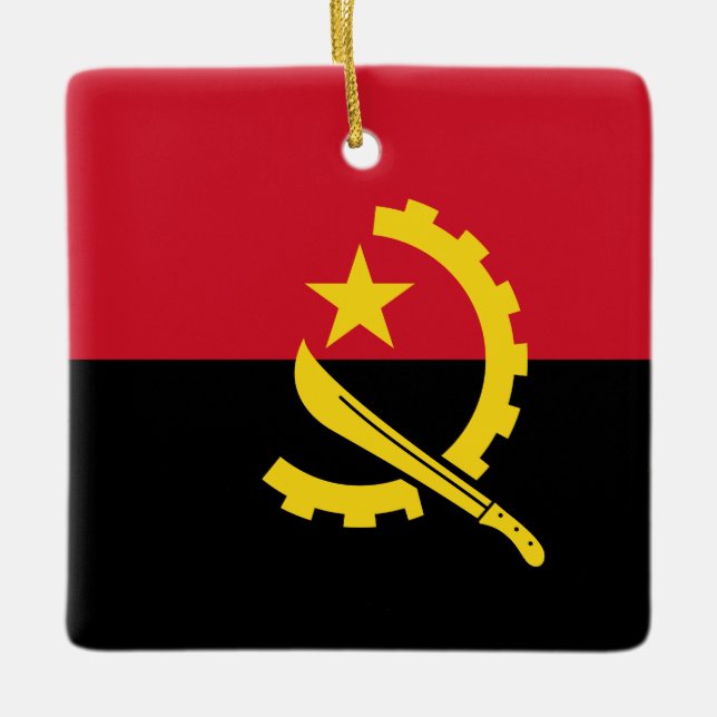 Ornement En Céramique Drapeau de l'Angola (Devant)