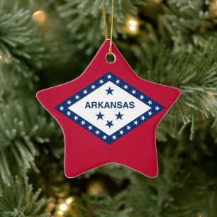Ornement En Céramique Drapeau de l'Arkansas