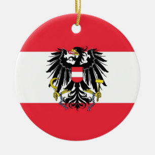 Ornement En Céramique Drapeau de l'Autriche - le Flagge Österreichs