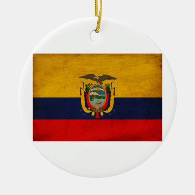 Ornement En Céramique Drapeau de l'Equateur (Devant)